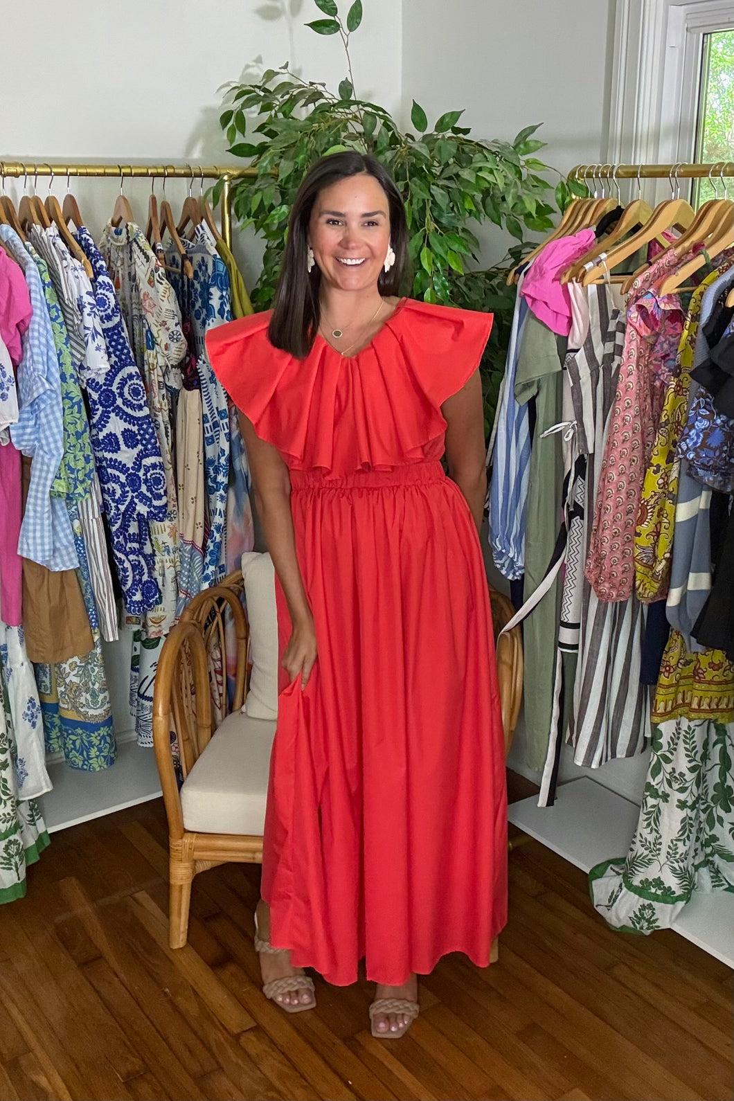 Double Flounce Maxi Dress