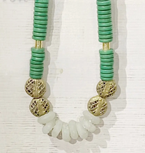 Load image into Gallery viewer, Short Bone and Bead Statement Necklace
