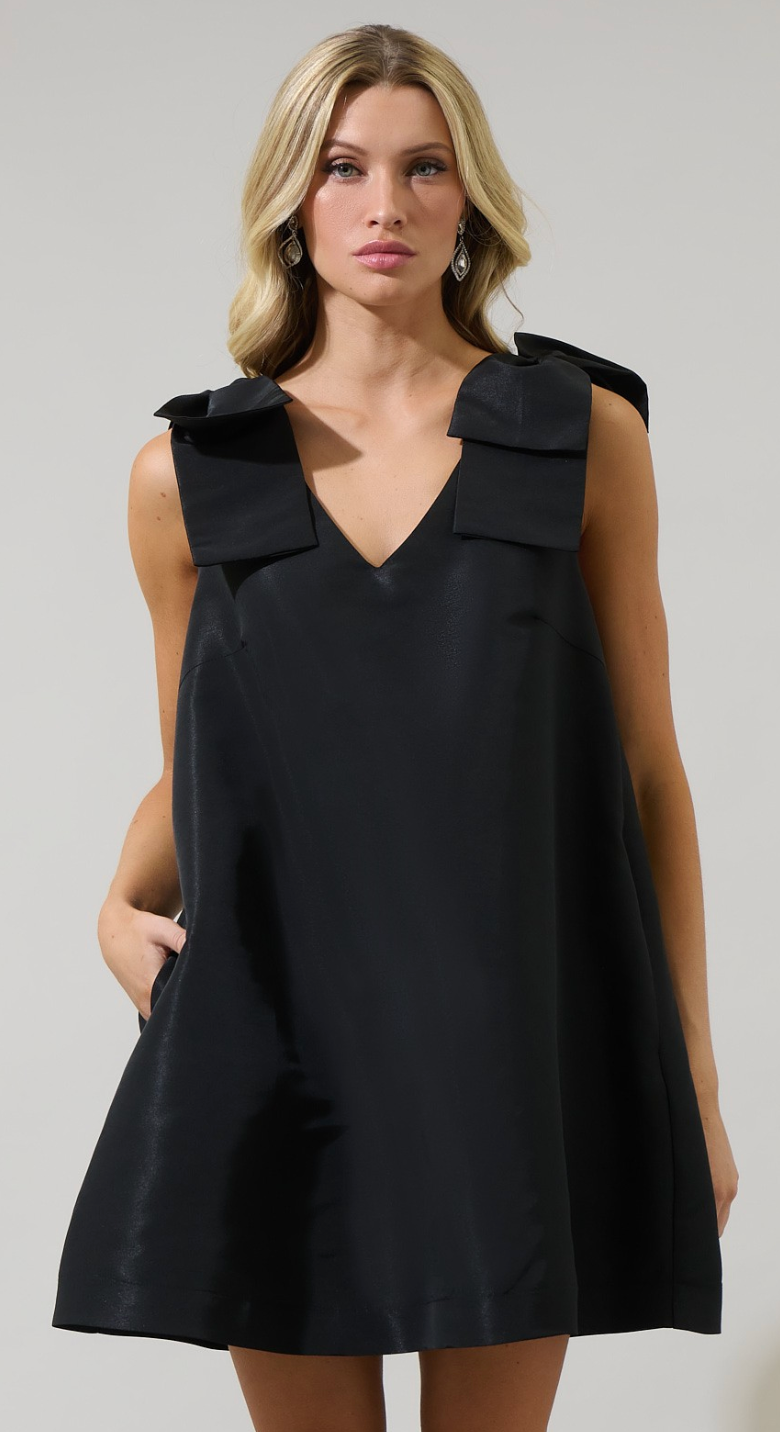 BEST SELLER - Bow Shoulder Mini Dress