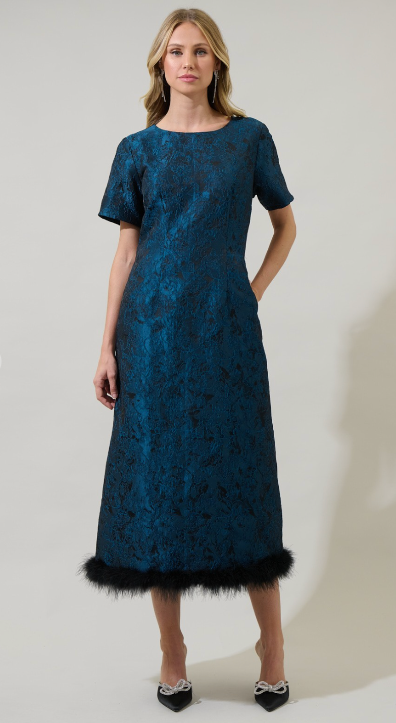 Page Feather Midi Dress