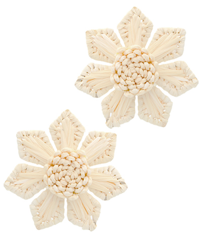 *Raffia Flower Earrings