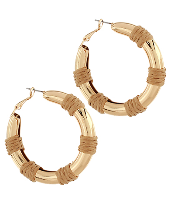 Natural Raffia Hoops