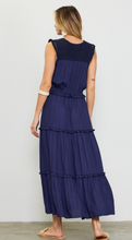 Load image into Gallery viewer, Crocheted Yoke Silk Maxi Dress

