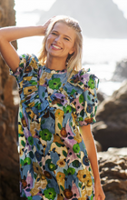 Load image into Gallery viewer, Scalloped Floral Mini Dress
