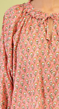 Load image into Gallery viewer, Coral Block Print Blouse
