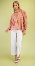Load image into Gallery viewer, Coral Block Print Blouse
