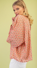 Load image into Gallery viewer, Coral Block Print Blouse
