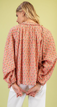 Load image into Gallery viewer, Coral Block Print Blouse

