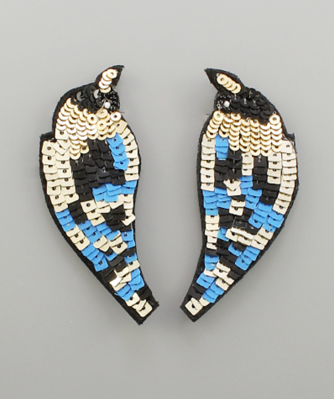 Sequin Bird Earrings