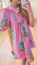 Load image into Gallery viewer, Pink Block Print Mini Dress
