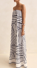Load image into Gallery viewer, Strapless Geometric Maxi Dress

