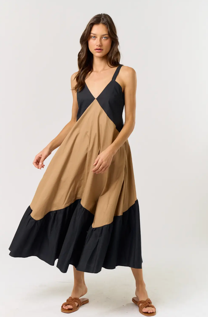 Color Block Maxi Dress