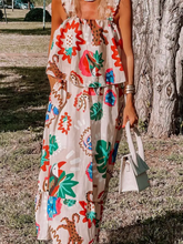 Load image into Gallery viewer, Colorful Tropical Tiger Printed Midi Dress
