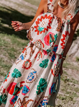 Load image into Gallery viewer, Colorful Tropical Tiger Printed Midi Dress
