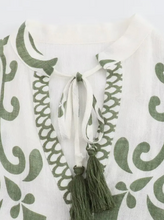 Load image into Gallery viewer, Boho Green Mini Dress
