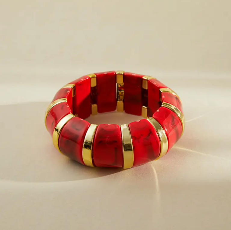 Red and Gold Statement Bangle