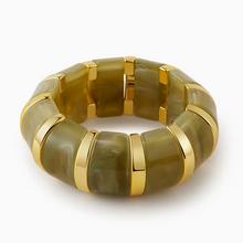 Load image into Gallery viewer, Olive and Gold Statement Bangle
