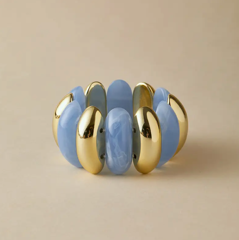 Blue and Gold Bubble Bangle