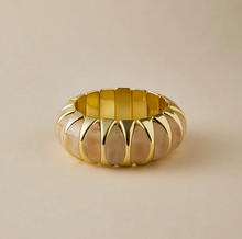 Load image into Gallery viewer, Gold and Taupe Statement Bangle

