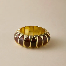 Load image into Gallery viewer, Gold and Brown Statement Bangle
