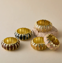 Load image into Gallery viewer, Gold and Brown Statement Bangle
