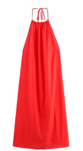 Load image into Gallery viewer, Red Linen Halter Dress
