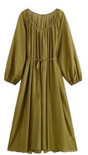 Load image into Gallery viewer, Olive Satin Maxi Dress
