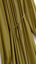 Load image into Gallery viewer, Olive Satin Maxi Dress
