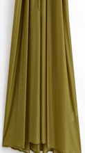 Load image into Gallery viewer, Olive Satin Maxi Dress
