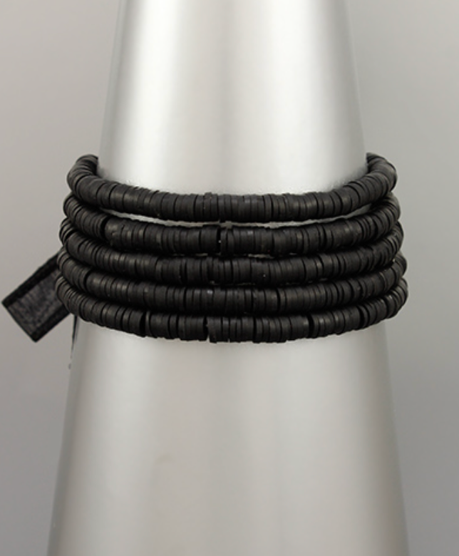 Black Disk Bracelet Stack