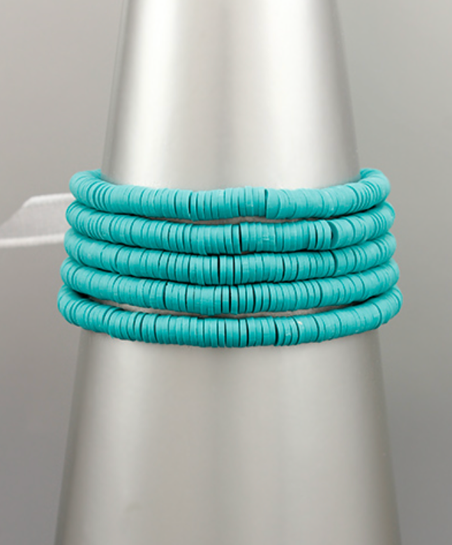 Turquoise Disk Bracelet Stack