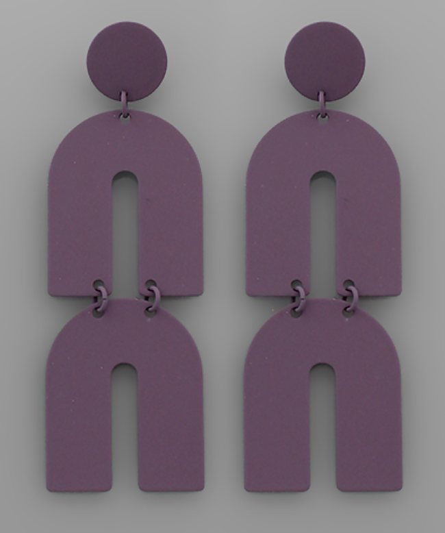 Purple Double Arch Earrings