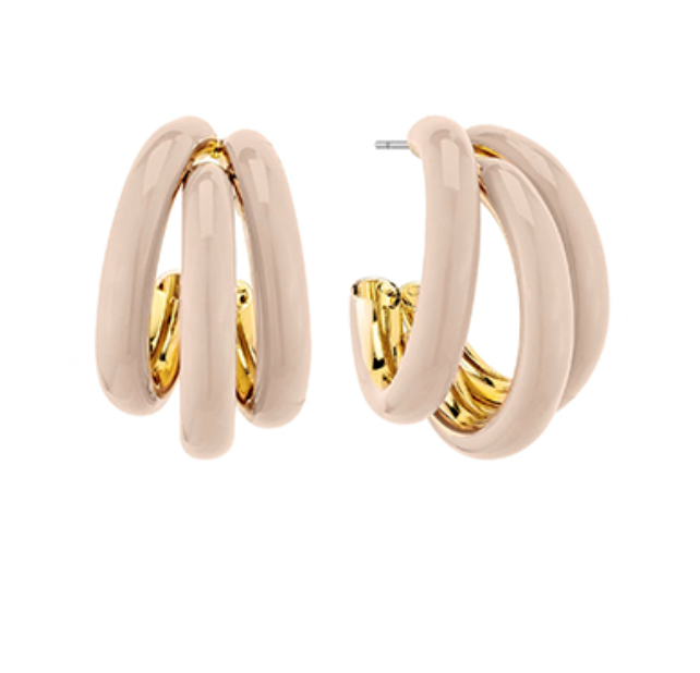 Taupe Three Pipe Earrings