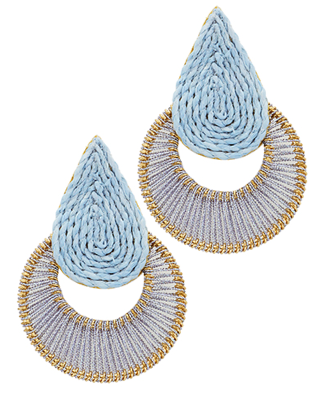 Raffia Teardrop Earrings