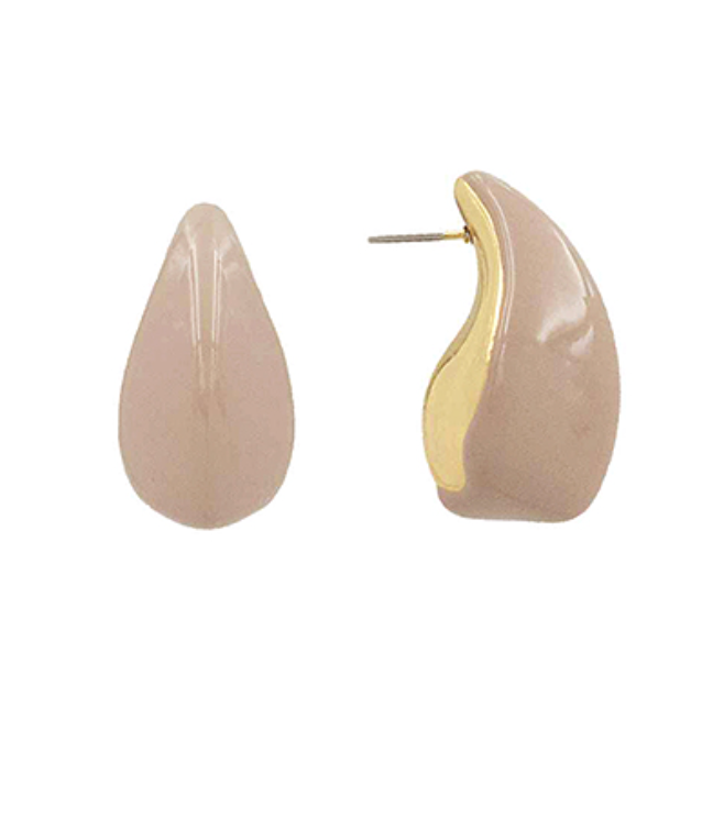 Taupe Teardrop Earrings