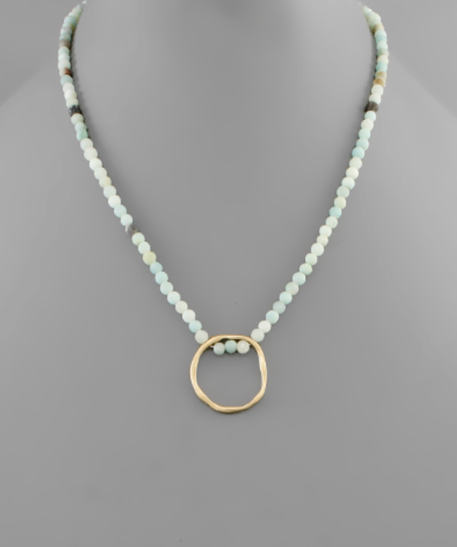 Amazonite and Pendant Layering Necklace