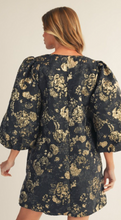 Load image into Gallery viewer, Jacquard Puff Sleeve Mini Dress
