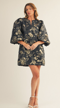 Load image into Gallery viewer, Jacquard Puff Sleeve Mini Dress
