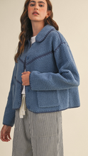 Load image into Gallery viewer, Denim Fleece Jacket
