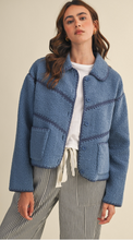 Load image into Gallery viewer, Denim Fleece Jacket
