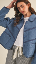 Load image into Gallery viewer, Denim Fleece Jacket
