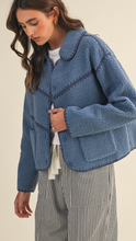 Load image into Gallery viewer, Denim Fleece Jacket
