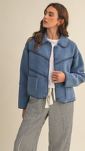 Load image into Gallery viewer, Denim Fleece Jacket
