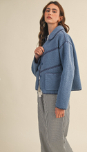 Load image into Gallery viewer, Denim Fleece Jacket
