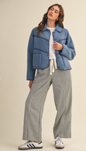 Load image into Gallery viewer, Denim Fleece Jacket
