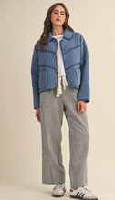 Load image into Gallery viewer, Denim Fleece Jacket
