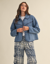 Load image into Gallery viewer, Denim Fleece Jacket
