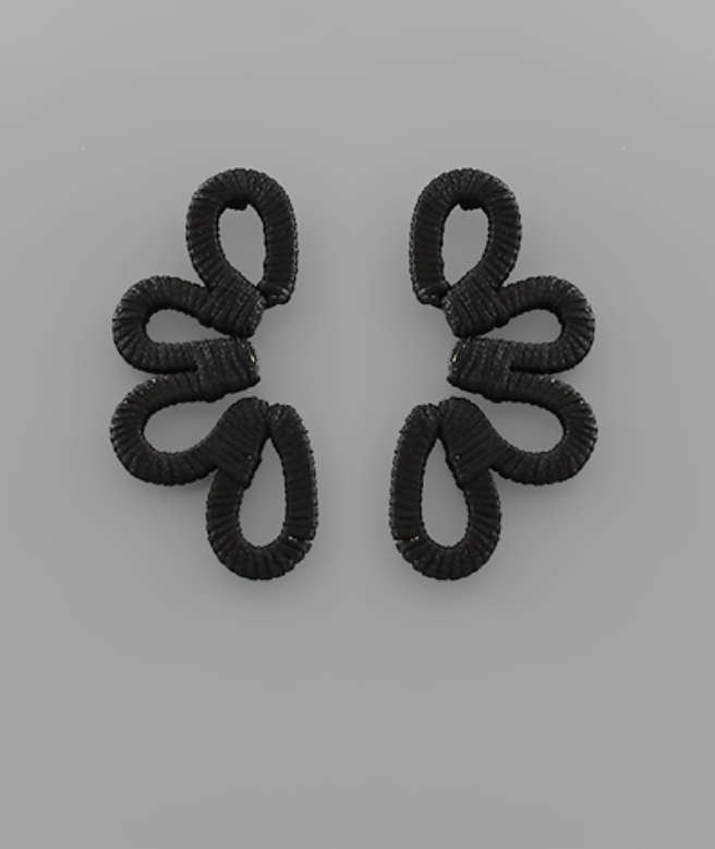Black Thread Wrapped Earrings