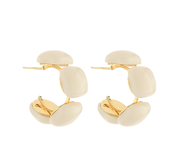 Ivory Acrylic Square Hoops