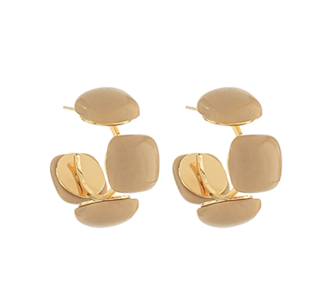 Taupe Squared Hoops